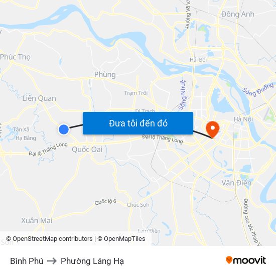 Bình Phú to Phường Láng Hạ map