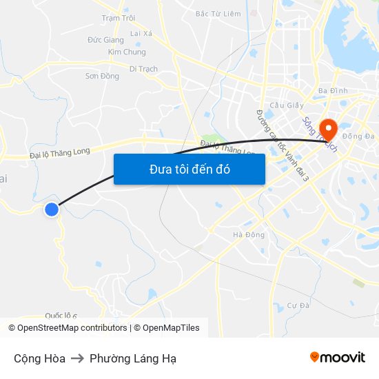 Cộng Hòa to Phường Láng Hạ map