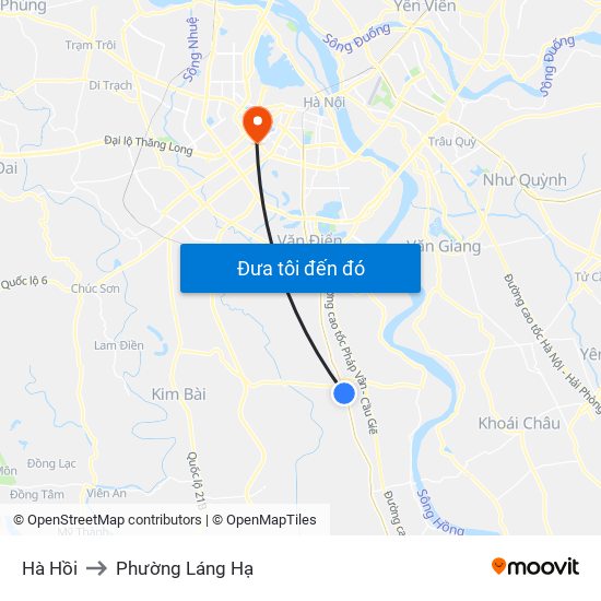 Hà Hồi to Phường Láng Hạ map