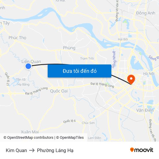 Kim Quan to Phường Láng Hạ map