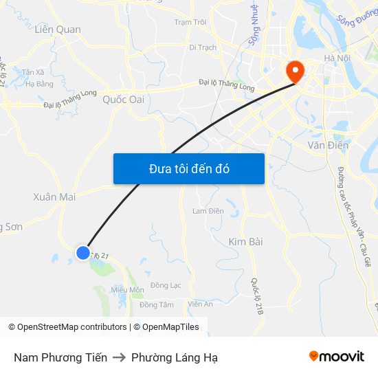 Nam Phương Tiến to Phường Láng Hạ map