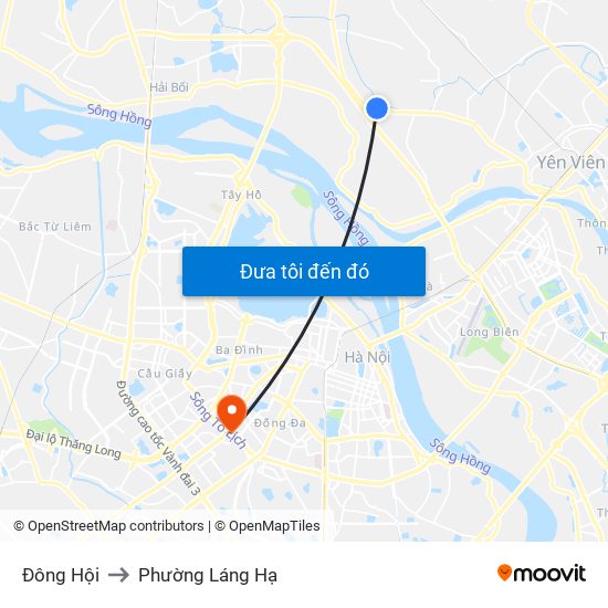 Đông Hội to Phường Láng Hạ map