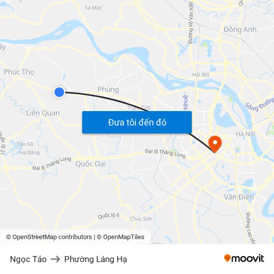 Ngọc Tảo to Phường Láng Hạ map