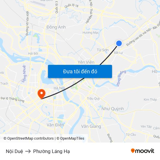 Nội Duệ to Phường Láng Hạ map