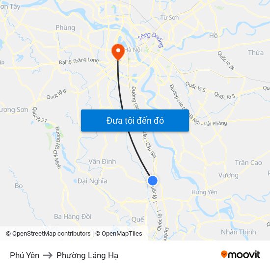 Phú Yên to Phường Láng Hạ map