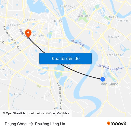 Phụng Công to Phường Láng Hạ map