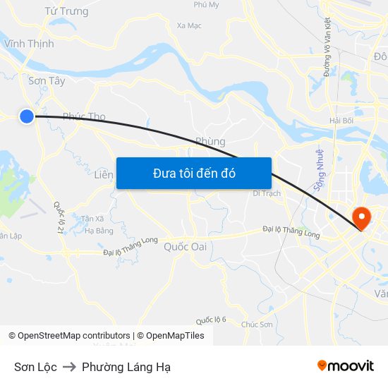 Sơn Lộc to Phường Láng Hạ map
