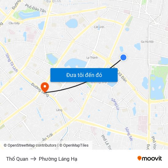 Thổ Quan to Phường Láng Hạ map