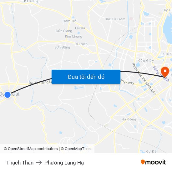 Thạch Thán to Phường Láng Hạ map