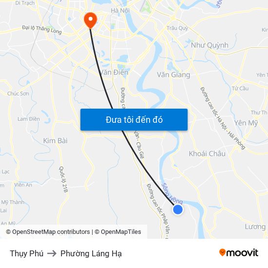 Thụy Phú to Phường Láng Hạ map