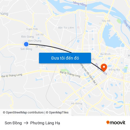 Sơn Đồng to Phường Láng Hạ map