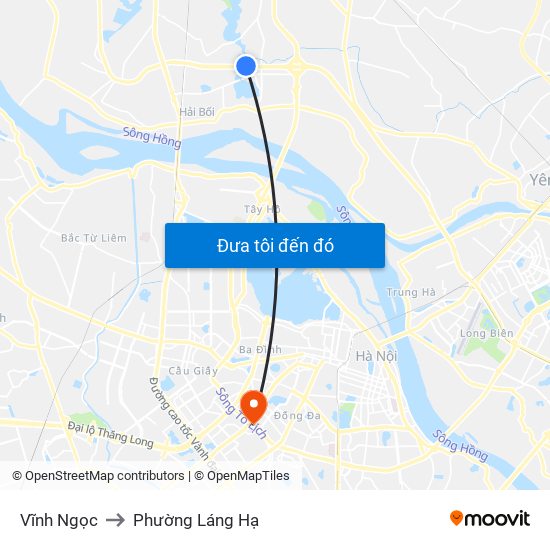 Vĩnh Ngọc to Phường Láng Hạ map