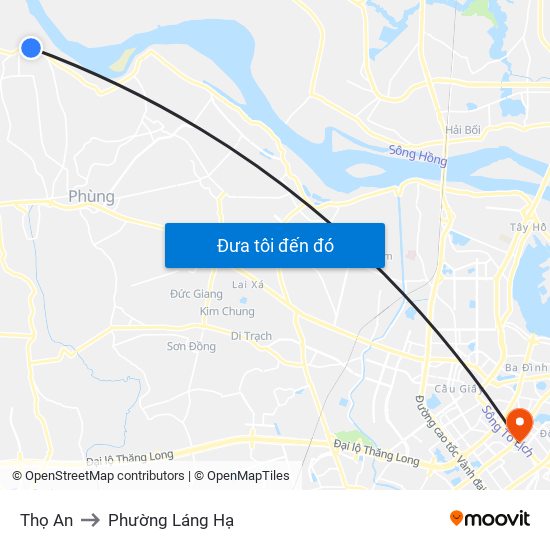 Thọ An to Phường Láng Hạ map