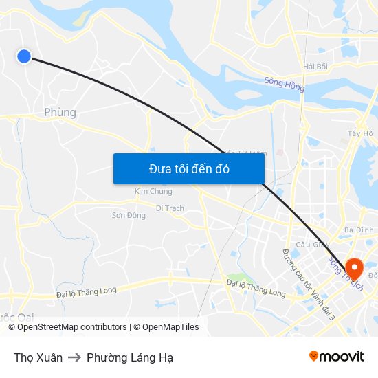 Thọ Xuân to Phường Láng Hạ map