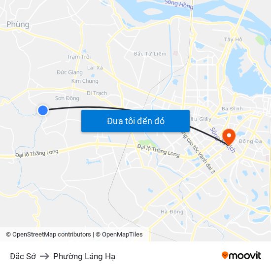 Đắc Sở to Phường Láng Hạ map