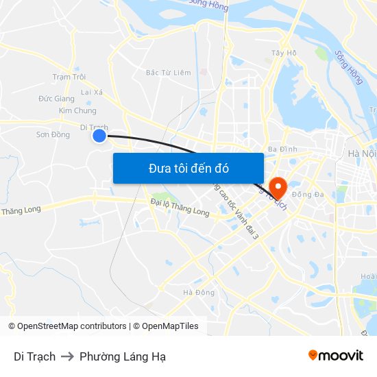 Di Trạch to Phường Láng Hạ map