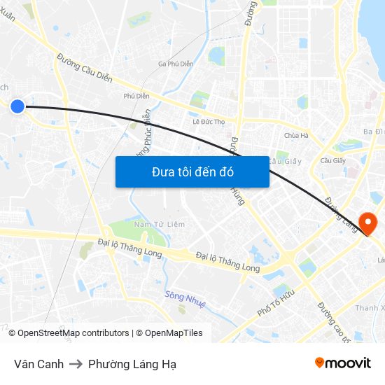 Vân Canh to Phường Láng Hạ map