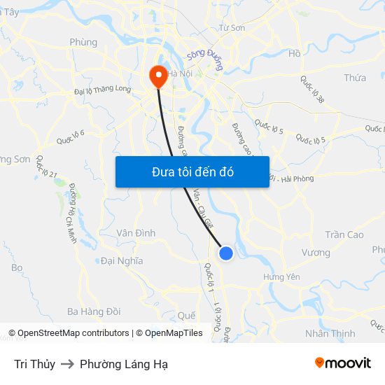 Tri Thủy to Phường Láng Hạ map