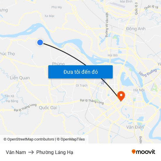 Vân Nam to Phường Láng Hạ map
