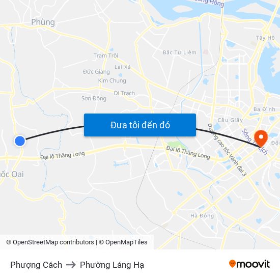 Phượng Cách to Phường Láng Hạ map