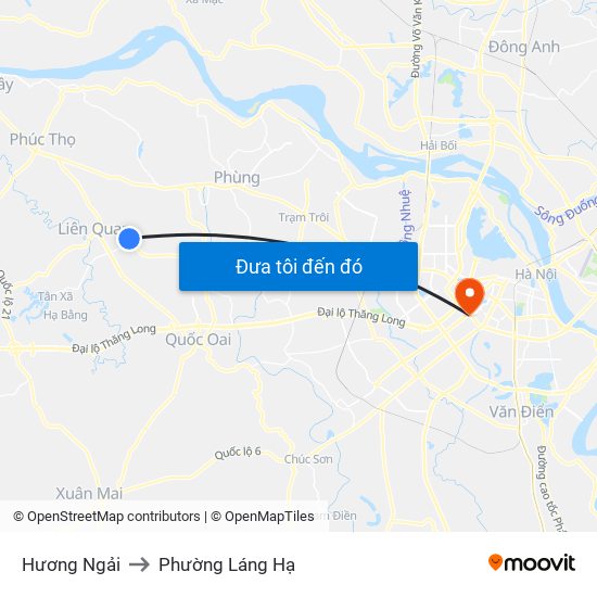 Hương Ngải to Phường Láng Hạ map