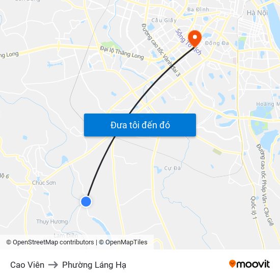 Cao Viên to Phường Láng Hạ map