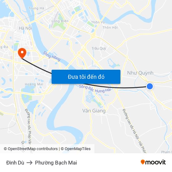 Đình Dù to Phường Bạch Mai map