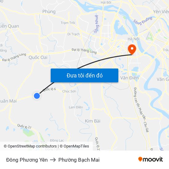 Đông Phương Yên to Phường Bạch Mai map