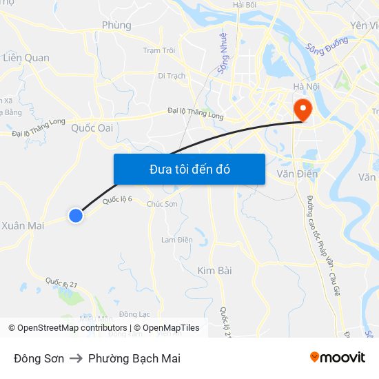 Đông Sơn to Phường Bạch Mai map