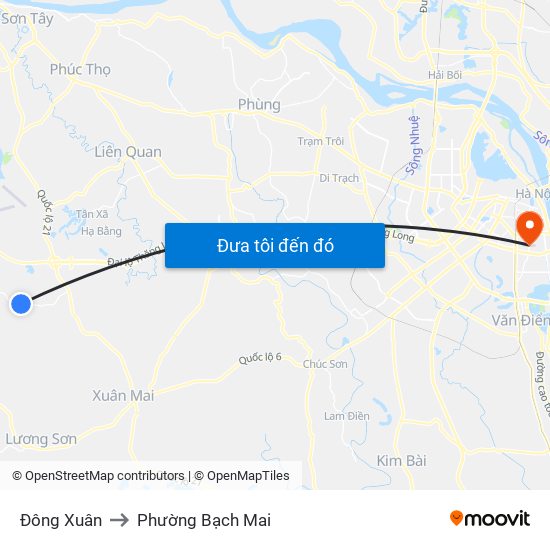 Đông Xuân to Phường Bạch Mai map