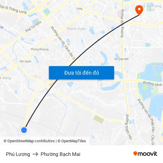 Phú Lương to Phường Bạch Mai map