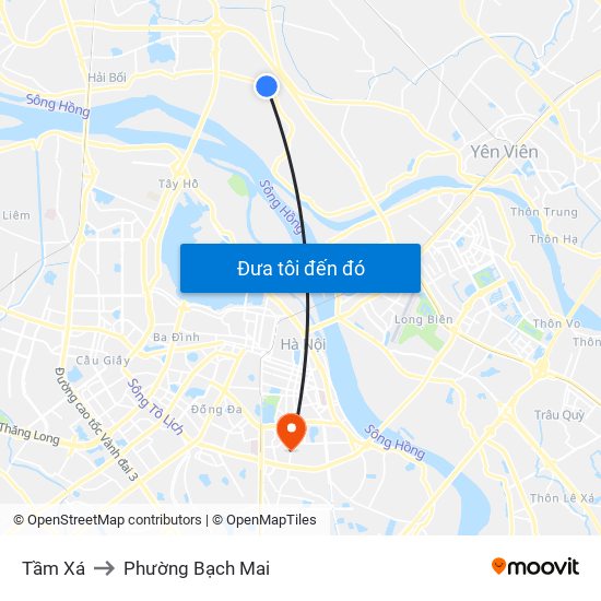 Tầm Xá to Phường Bạch Mai map