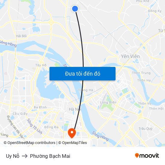 Uy Nỗ to Phường Bạch Mai map