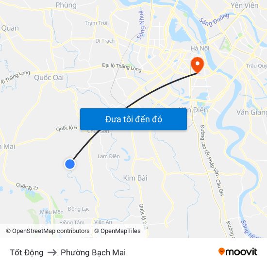 Tốt Động to Phường Bạch Mai map