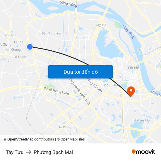 Tây Tựu to Phường Bạch Mai map