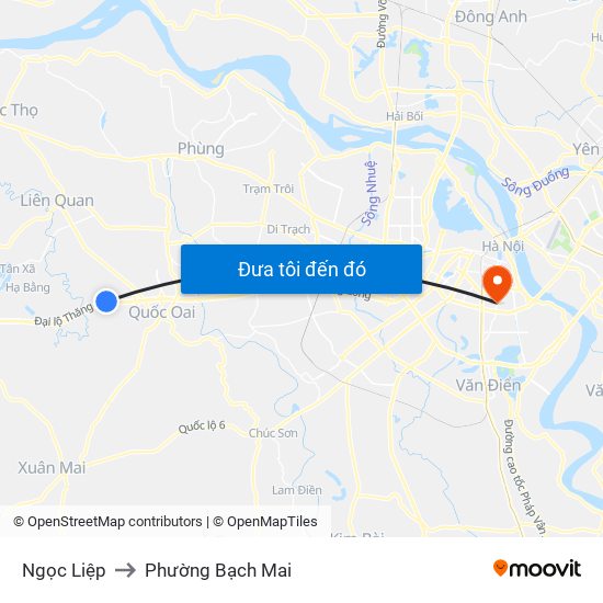 Ngọc Liệp to Phường Bạch Mai map