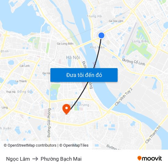 Ngọc Lâm to Phường Bạch Mai map