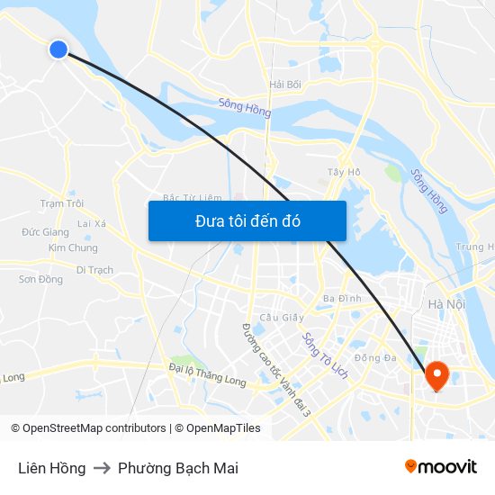 Liên Hồng to Phường Bạch Mai map