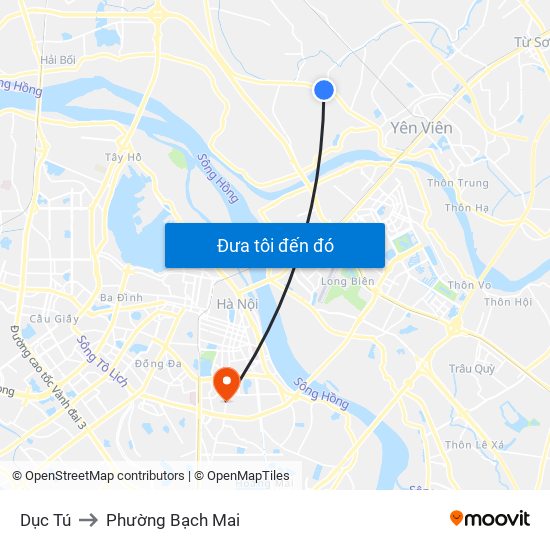 Dục Tú to Phường Bạch Mai map