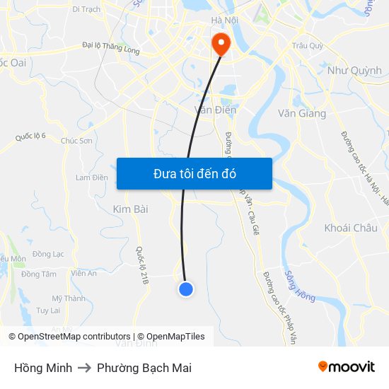 Hồng Minh to Phường Bạch Mai map