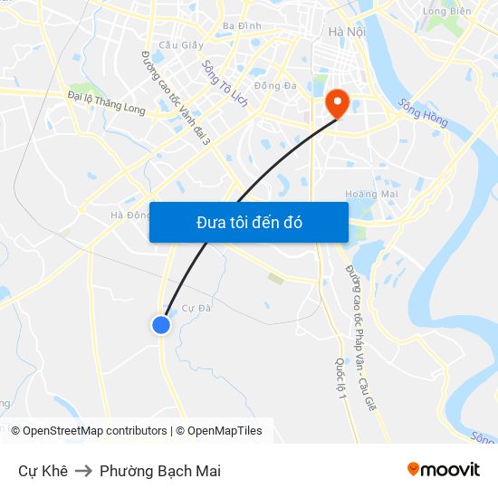 Cự Khê to Phường Bạch Mai map