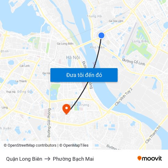 Quận Long Biên to Phường Bạch Mai map