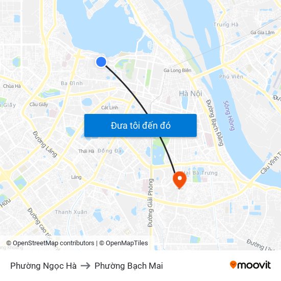 Phường Ngọc Hà to Phường Bạch Mai map