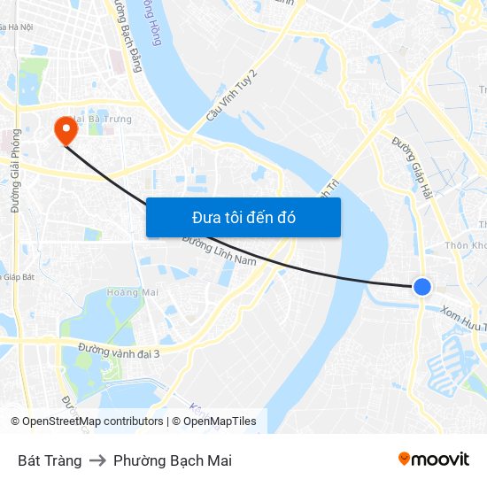 Bát Tràng to Phường Bạch Mai map