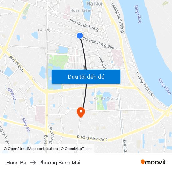 Hàng Bài to Phường Bạch Mai map