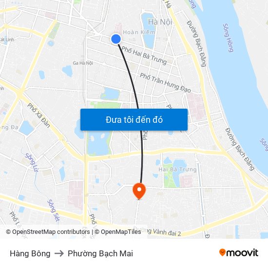 Hàng Bông to Phường Bạch Mai map