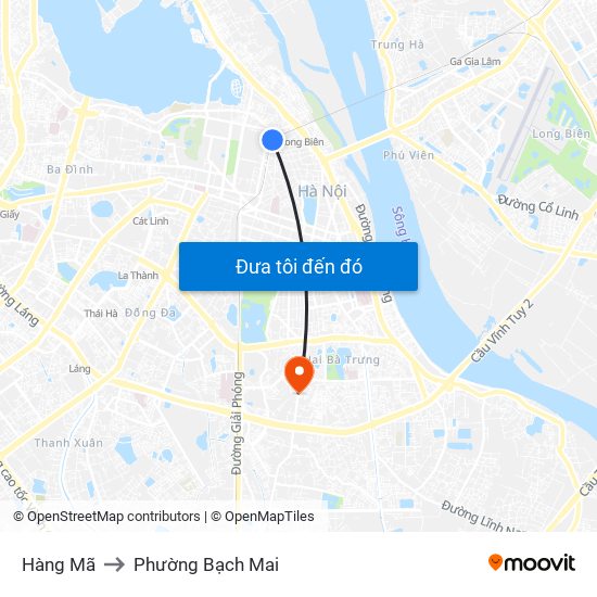 Hàng Mã to Phường Bạch Mai map