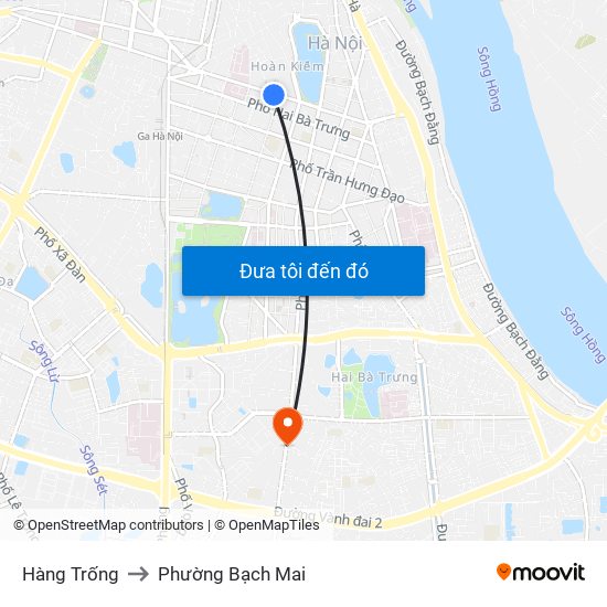 Hàng Trống to Phường Bạch Mai map