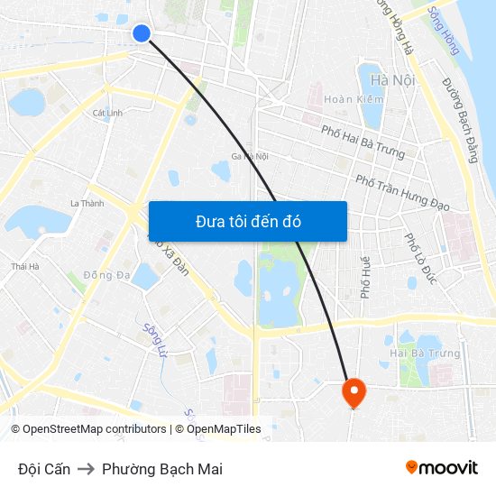 Đội Cấn to Phường Bạch Mai map