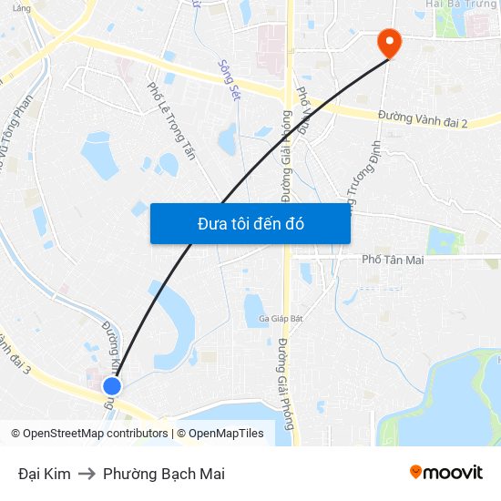 Đại Kim to Phường Bạch Mai map